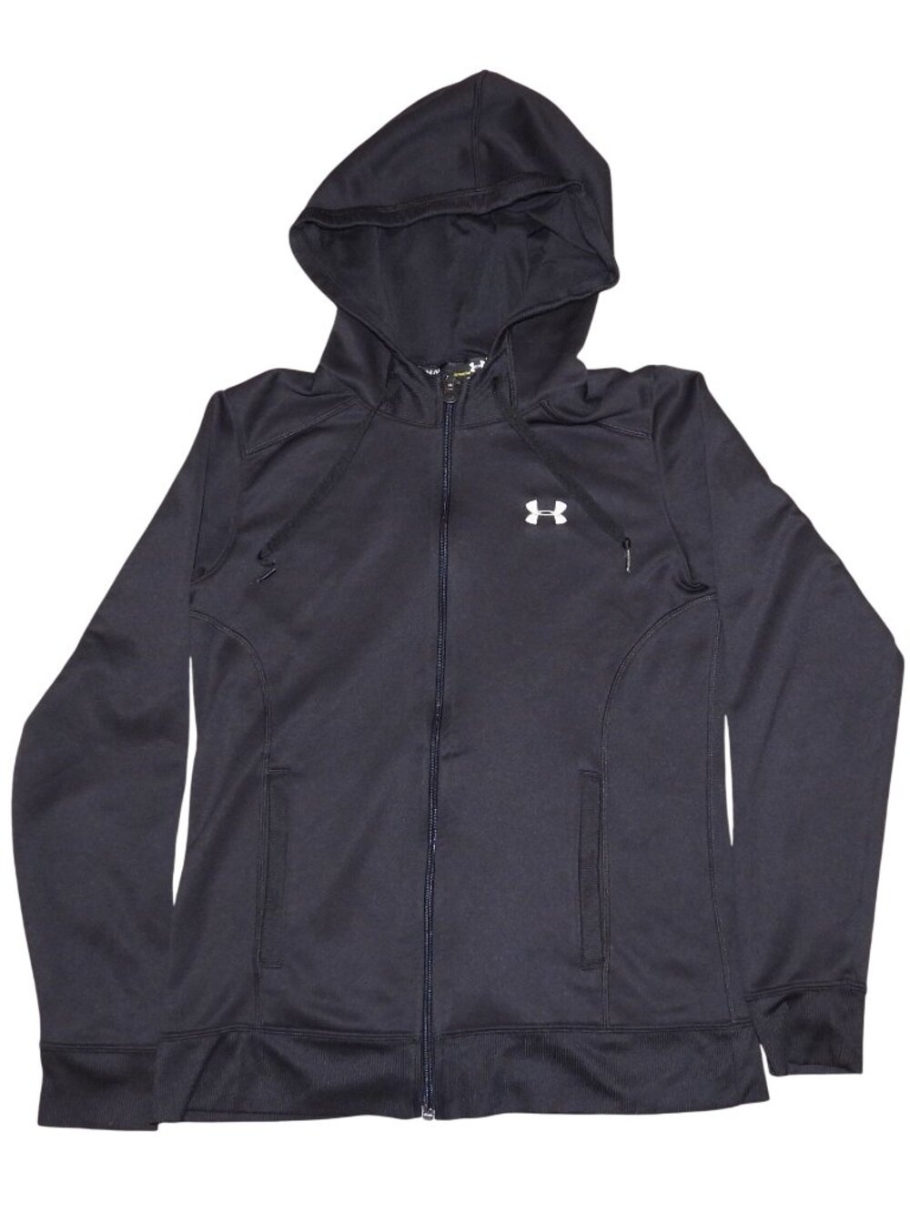 Under Armour Full Zip Semi-Fitted Black Hoodie Sweatshirt Adult Small
